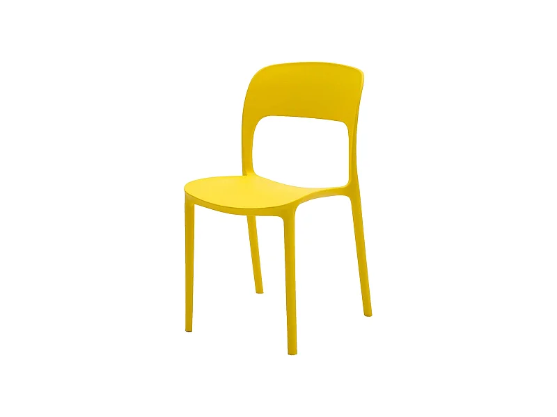 Lote de 4 sillas de polipropileno amarillo - FUERTEVENTURA