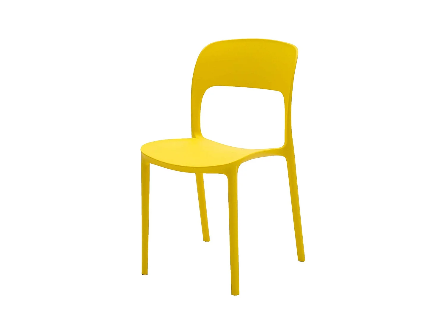 Lot de 4 chaises en polypropylène jaune - FUERTEVENTURA
