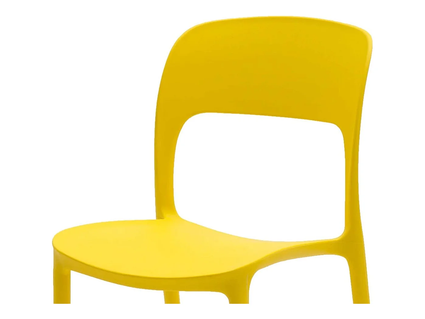 Lot de 4 chaises en polypropylène jaune - FUERTEVENTURA