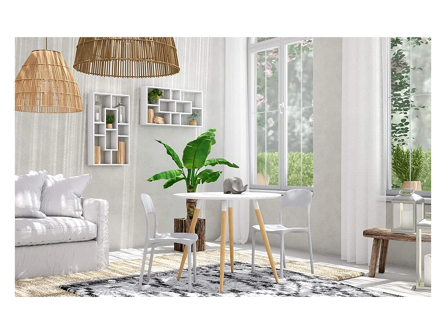 Lot de 4 chaises en polypropylène jaune - FUERTEVENTURA