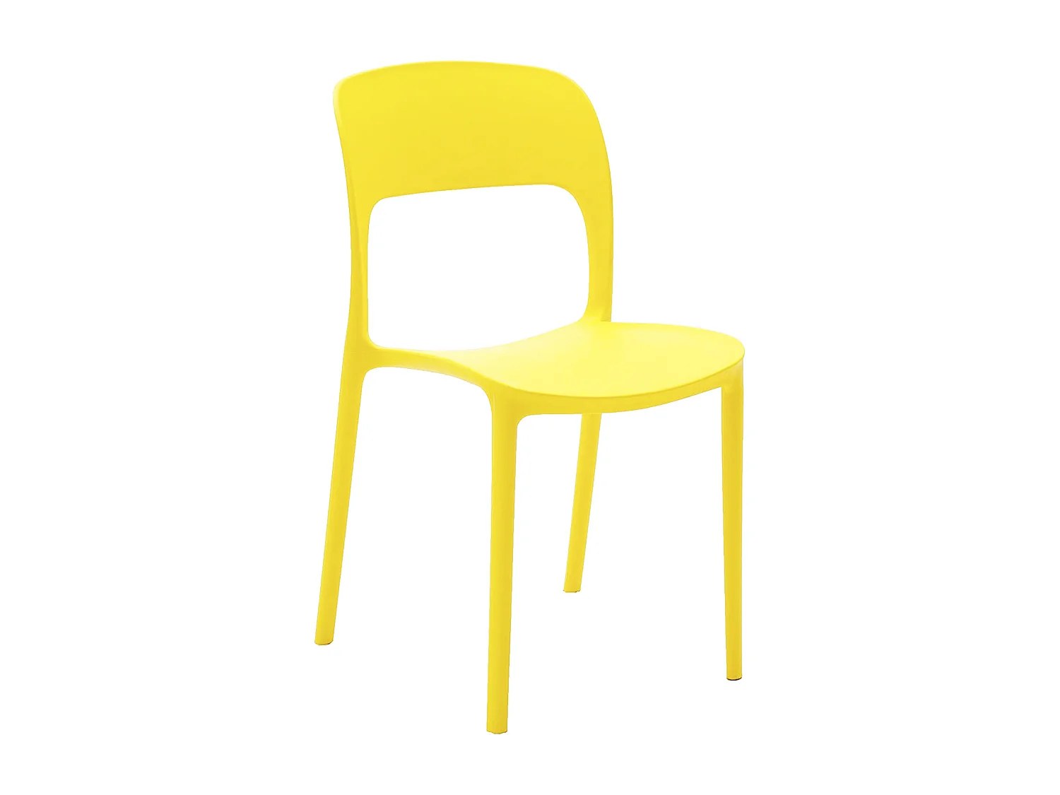Lot de 4 chaises en polypropylène jaune - FUERTEVENTURA
