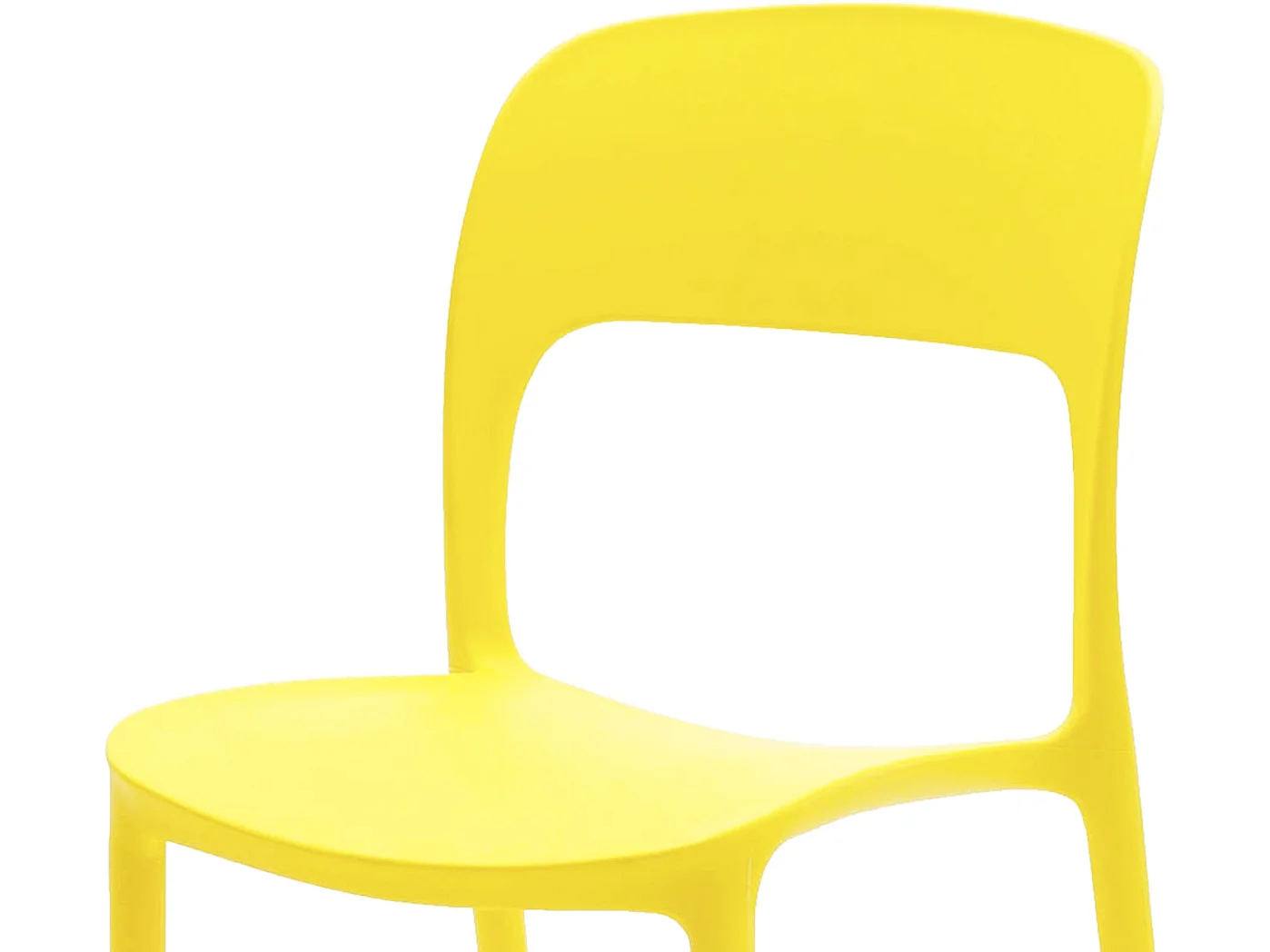 Lot de 4 chaises en polypropylène jaune - FUERTEVENTURA
