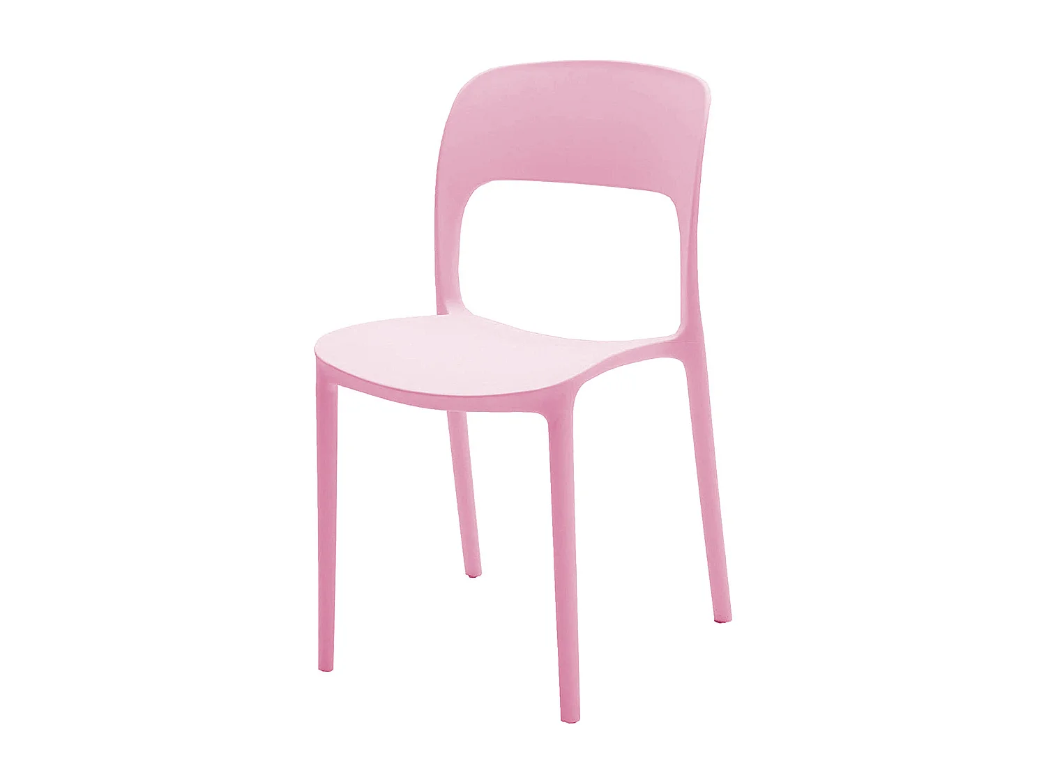 Lot de 4 chaises en polypropylène rose - FUERTEVENTURA