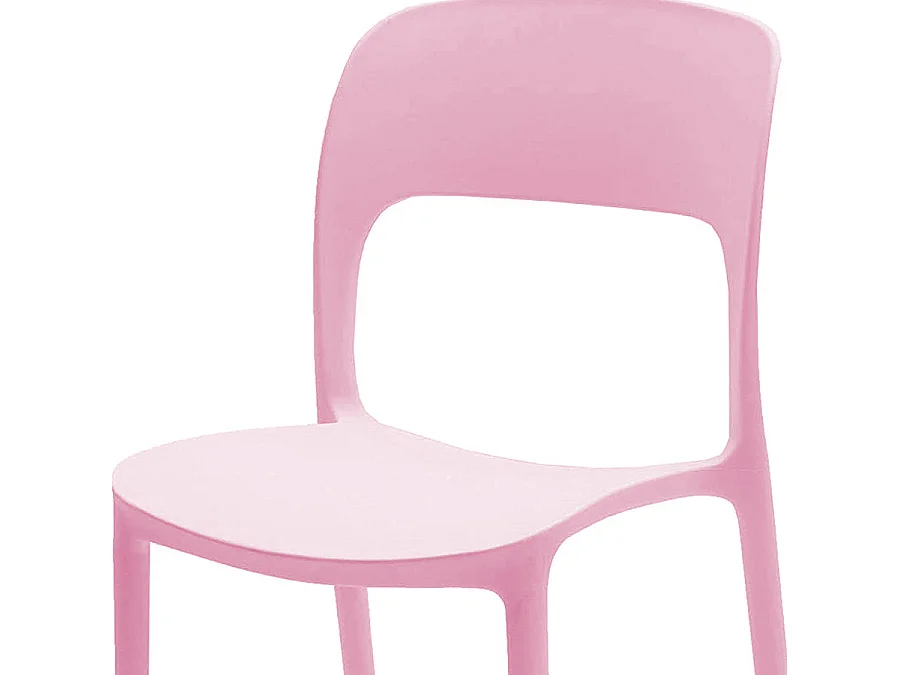 Lot de 4 chaises en polypropylène rose - FUERTEVENTURA
