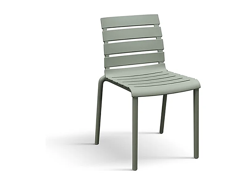 Lot de 6 chaises en polypropylène vertes, empilables - GANDIA