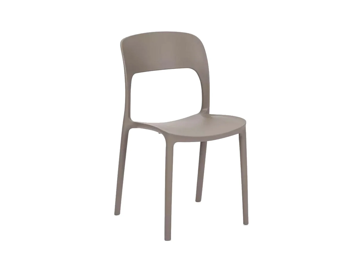Lot de 4 chaises en polypropylène gris tourterelle - FUERTEVENTURA