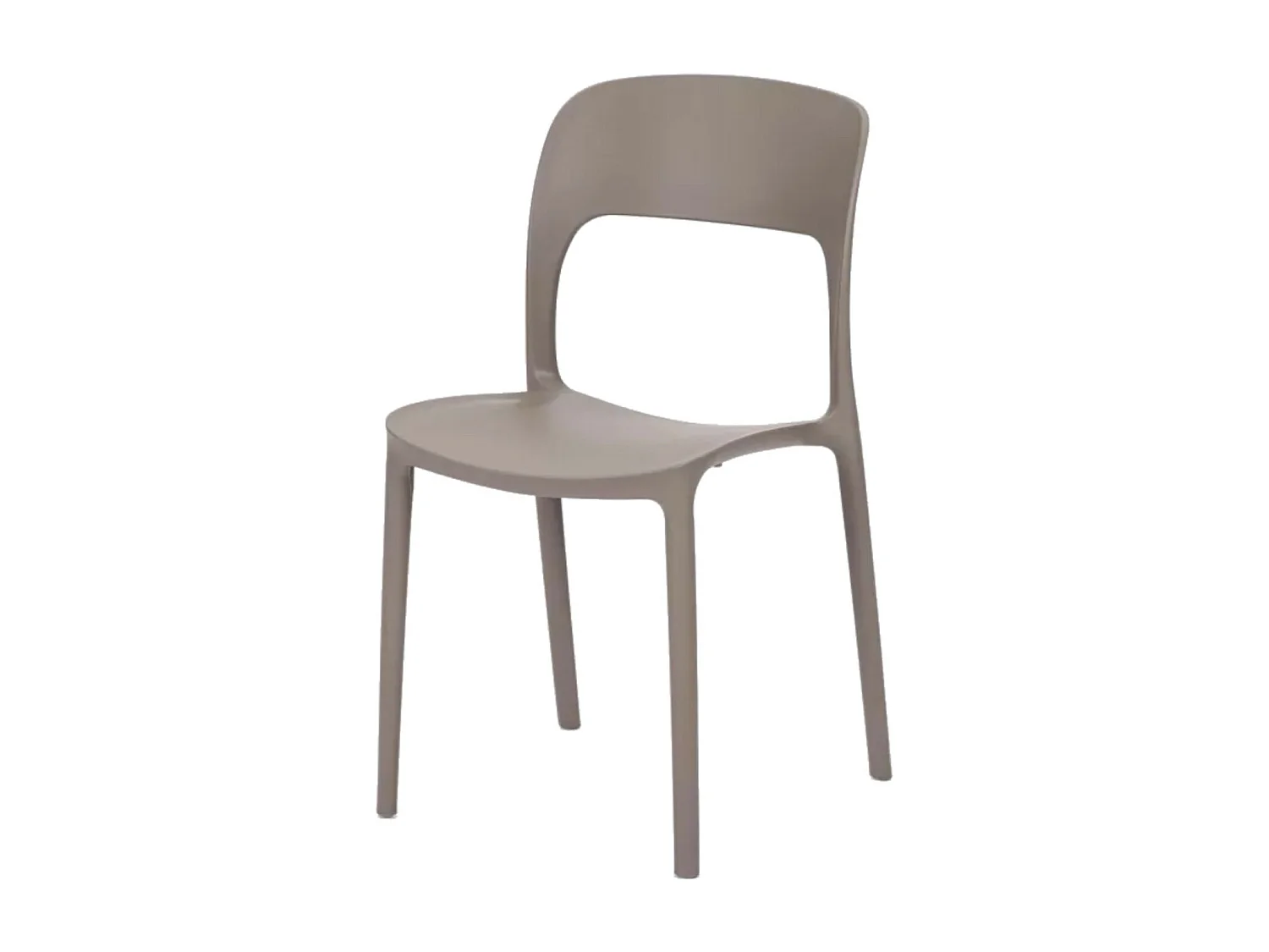 Lot de 4 chaises en polypropylène gris tourterelle - FUERTEVENTURA