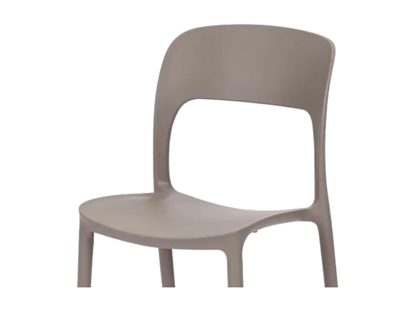 Lot de 4 chaises en polypropylène gris tourterelle - FUERTEVENTURA