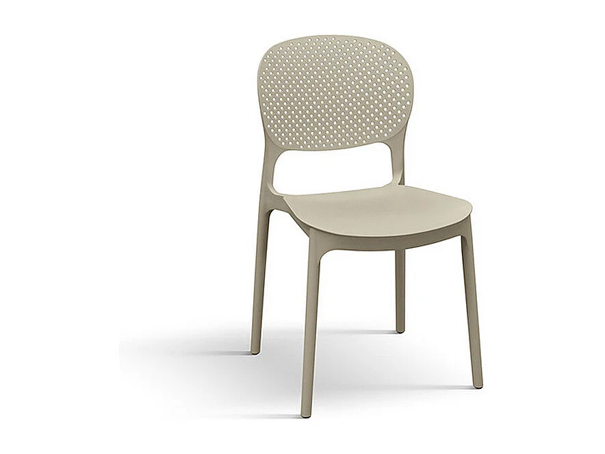 Zestaw 4 krzeseł z polipropylenu w kolorze gołębiej szarości - ALICANTE