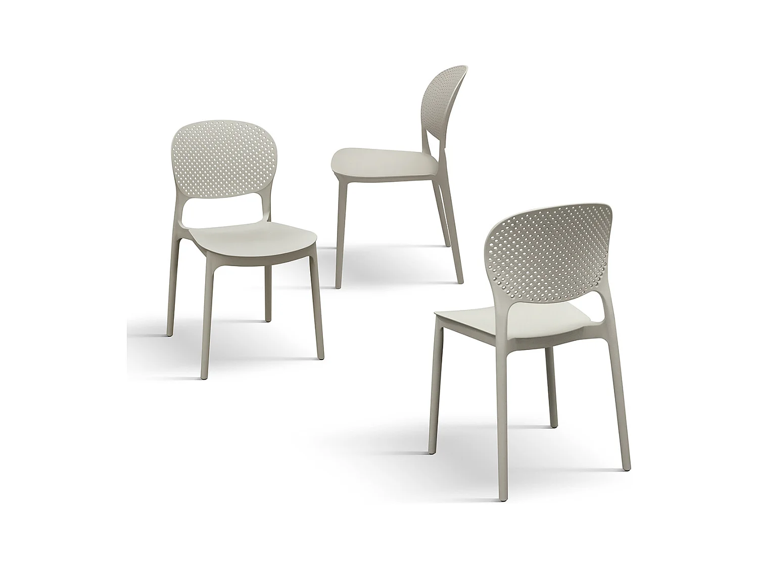 Zestaw 4 krzeseł z polipropylenu w kolorze gołębiej szarości - ALICANTE