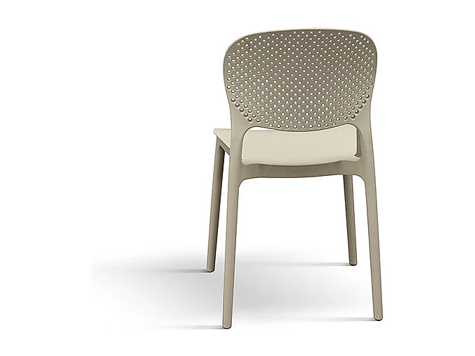 Set di 4 sedie in polipropilene tortora - ALICANTE