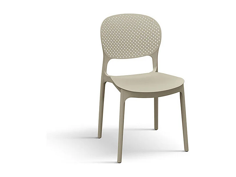 Satz von 4 Stühlen aus taubengrauem Polypropylen - ALICANTE