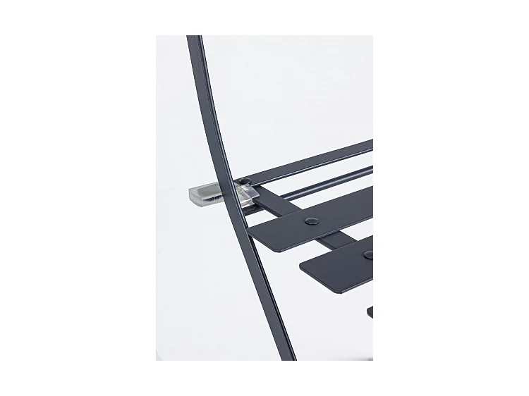 Bistrotset met tafel en 2 stoelen in antraciet staal - WISSANT