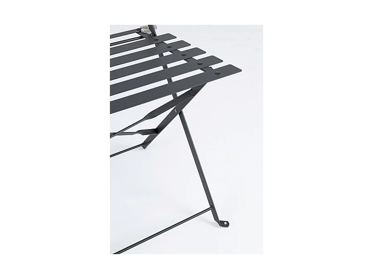 Bistrotset met tafel en 2 stoelen in antraciet staal - WISSANT