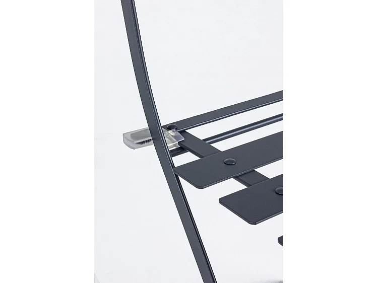 Ensemble bistrot avec table et 2 chaises en acier anthracite - WISSANT