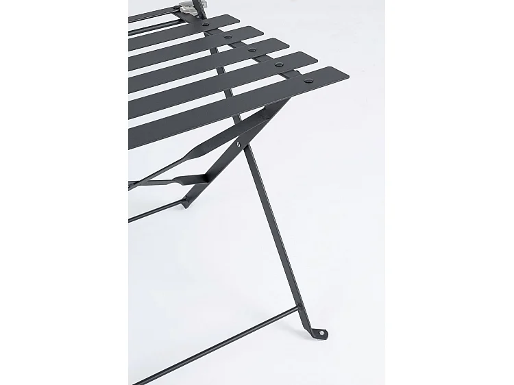 Ensemble bistrot avec table et 2 chaises en acier anthracite - WISSANT