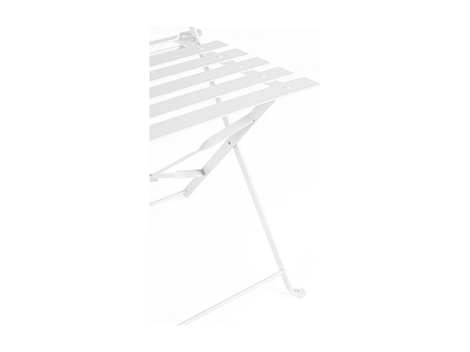 Ensemble bistrot avec table et 2 chaises en acier blanc - WISSANT