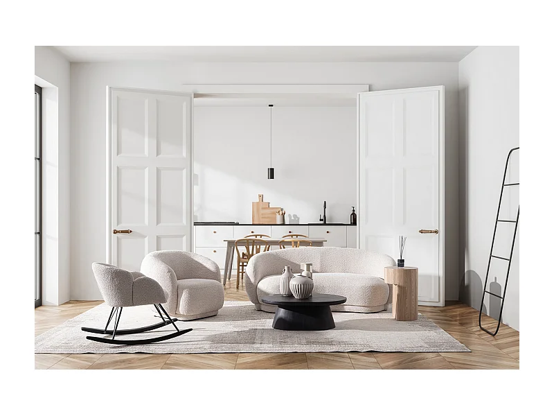 Sofa aus natürlichem Bouclé-Stoff - TECLA