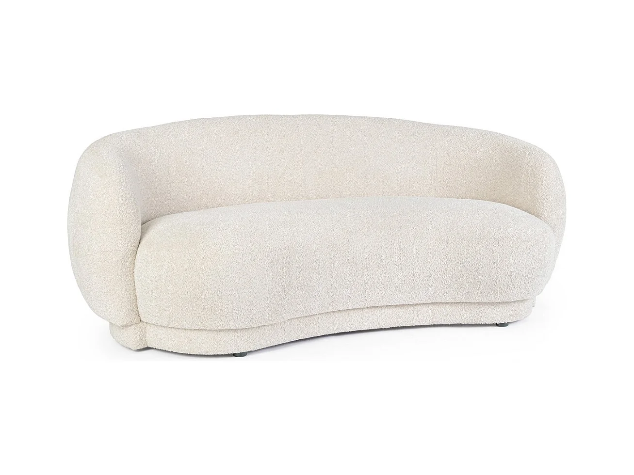 Sofa z naturalnego materiału z efektem bouclé - TECLA