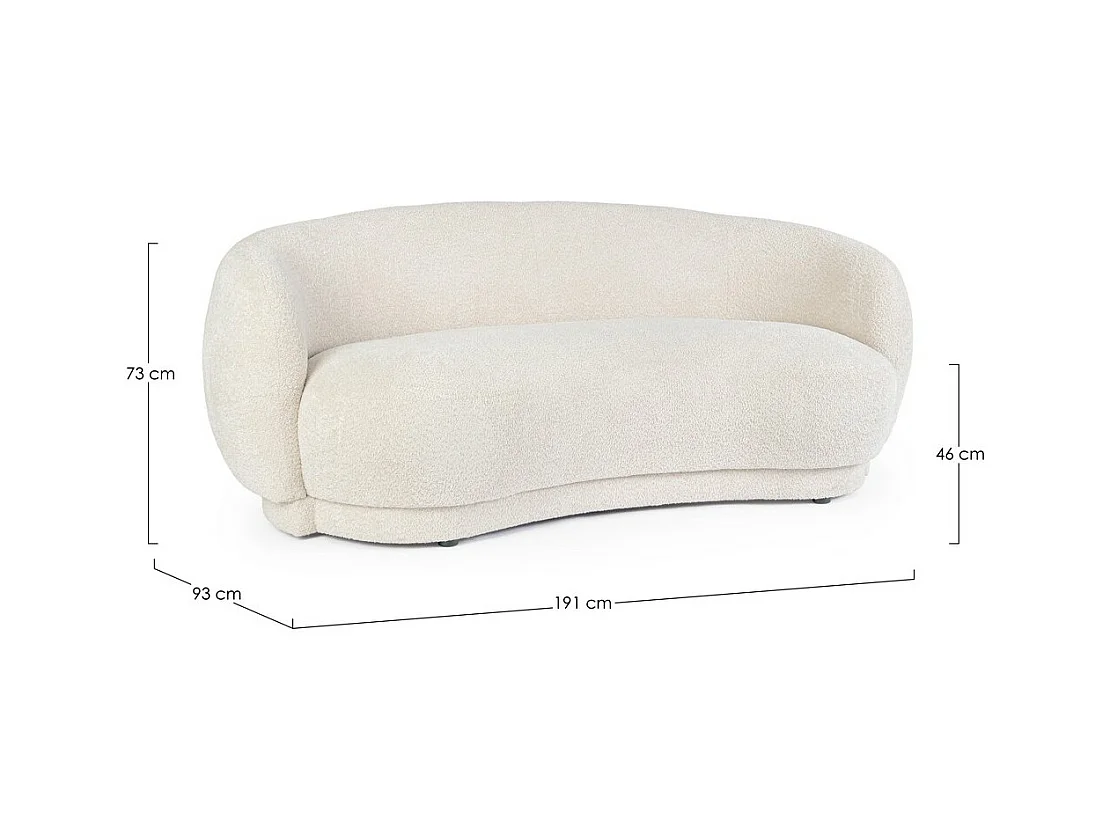 Sofa z naturalnego materiału z efektem bouclé - TECLA