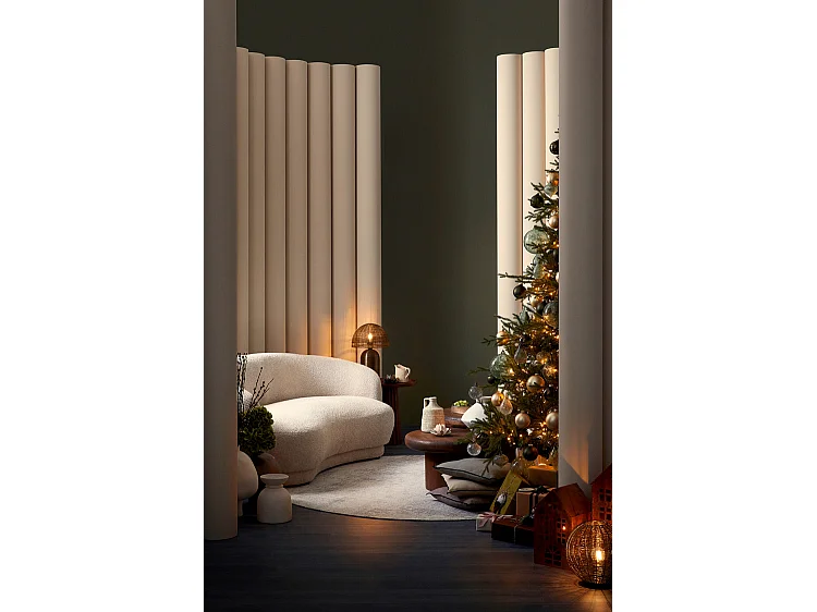 Sofá em tecido com efeito bouclé natural - TECLA