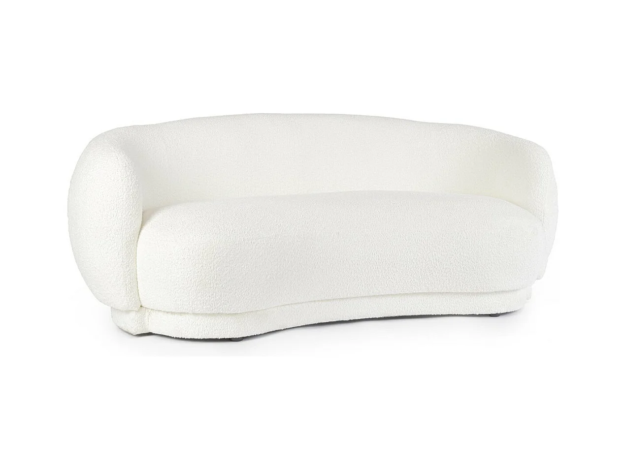 Canapé en tissu effet bouclé blanc - TECLA