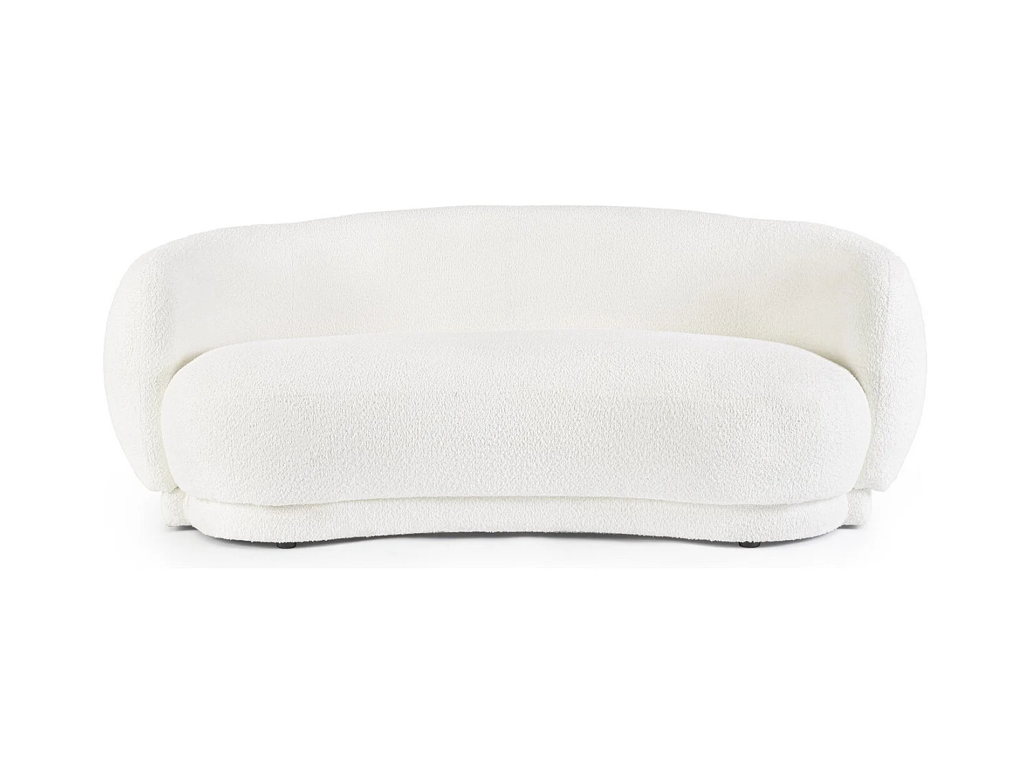 Canapé en tissu effet bouclé blanc - TECLA