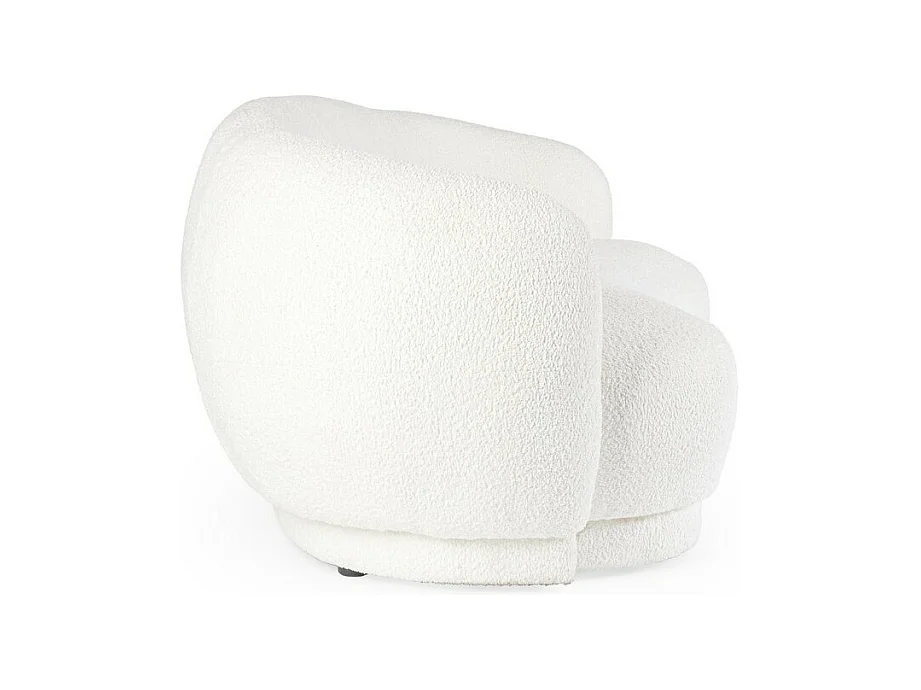 Canapé en tissu effet bouclé blanc - TECLA