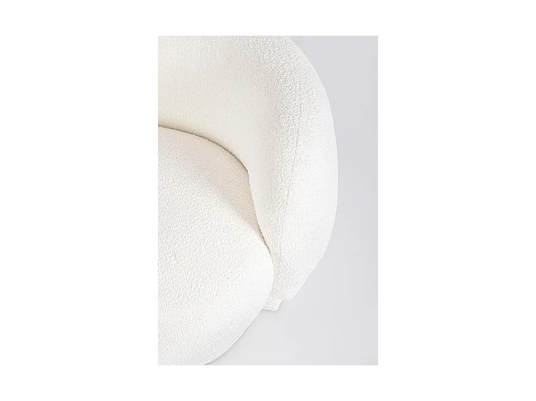 Canapé en tissu effet bouclé blanc - TECLA