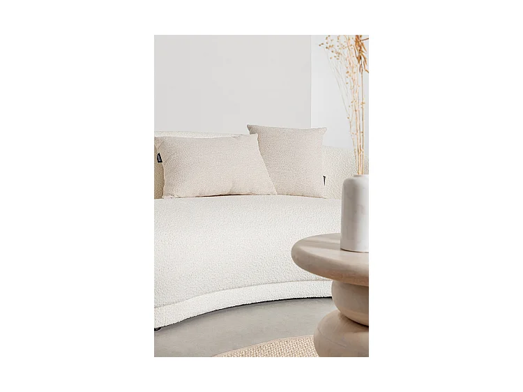 Canapé en tissu effet bouclé blanc - TECLA