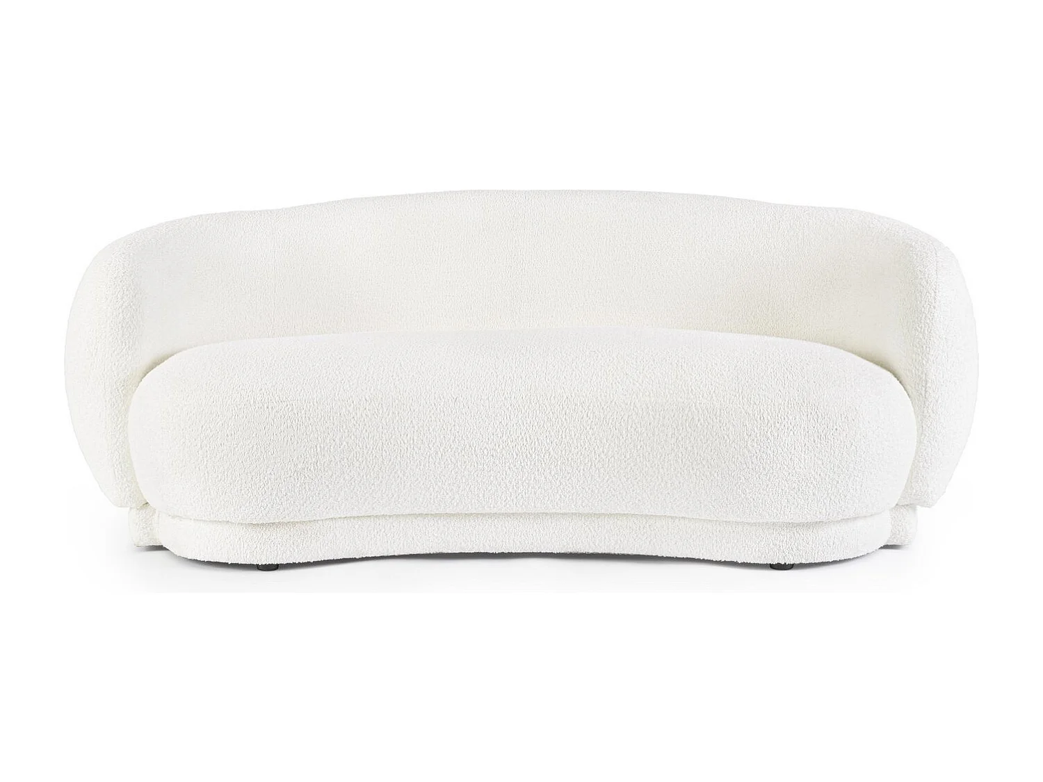 Canapé en tissu effet bouclé blanc - TECLA