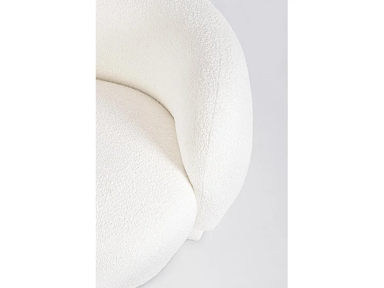 Canapé en tissu effet bouclé blanc - TECLA