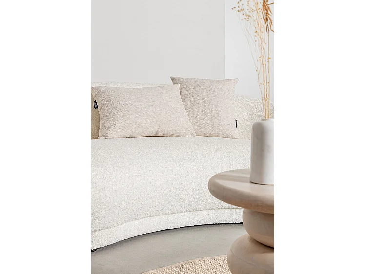 Canapé en tissu effet bouclé blanc - TECLA