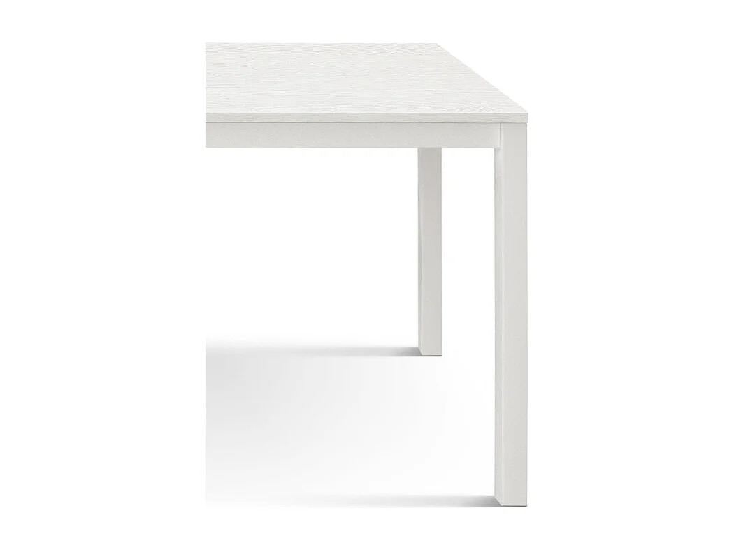 Biały drewniany stół, biała metalowa rama 80x80 - RAVENNA