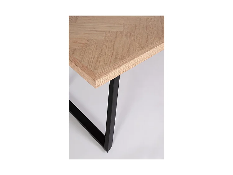 Tisch aus Naturholz und schwarzen Stahlbeinen 180 x 90 cm - DUKAT
