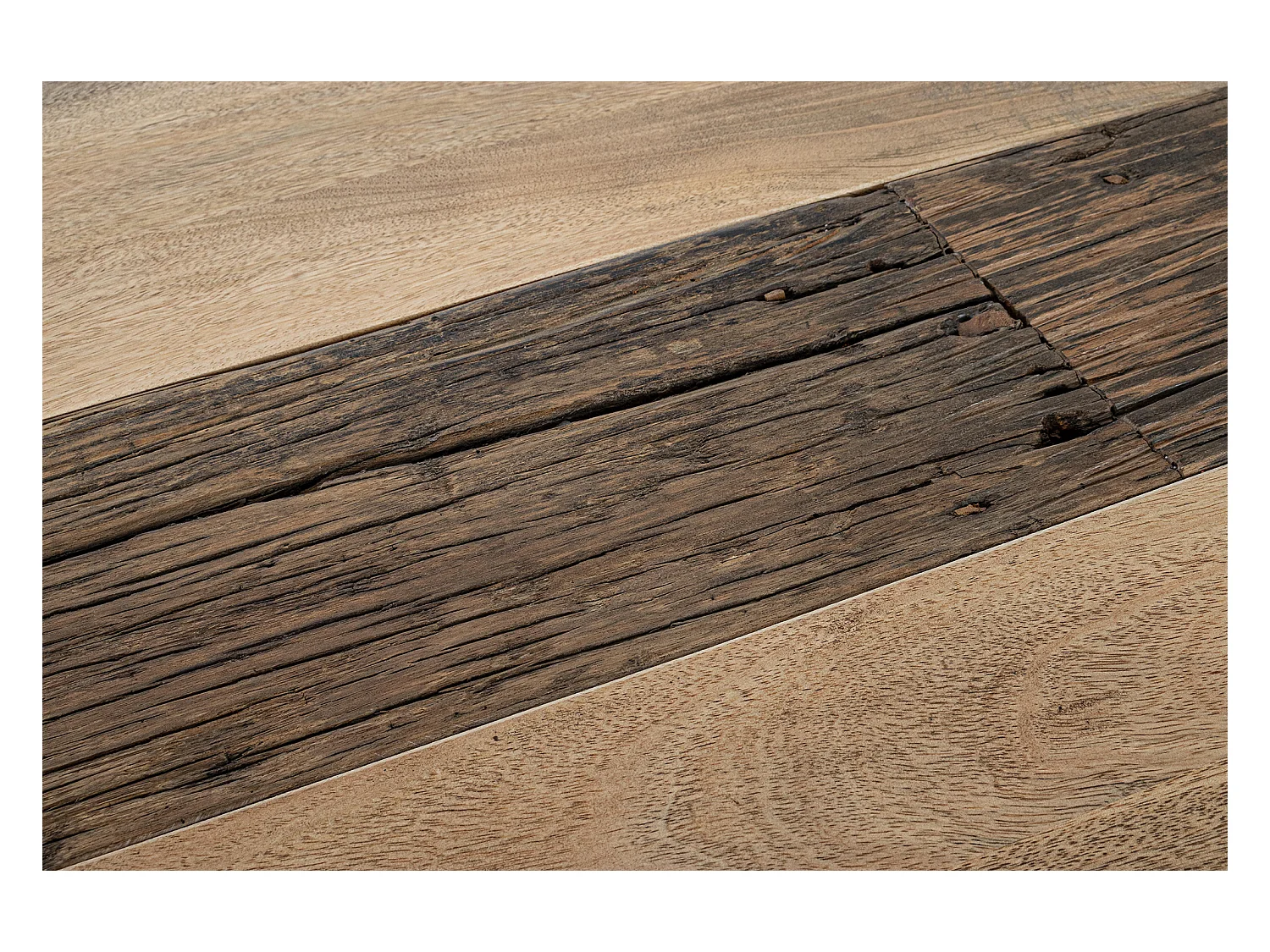 Tisch aus Mangoholz und schwarzen Stahlbeinen, 200×100 - MANCHESTER