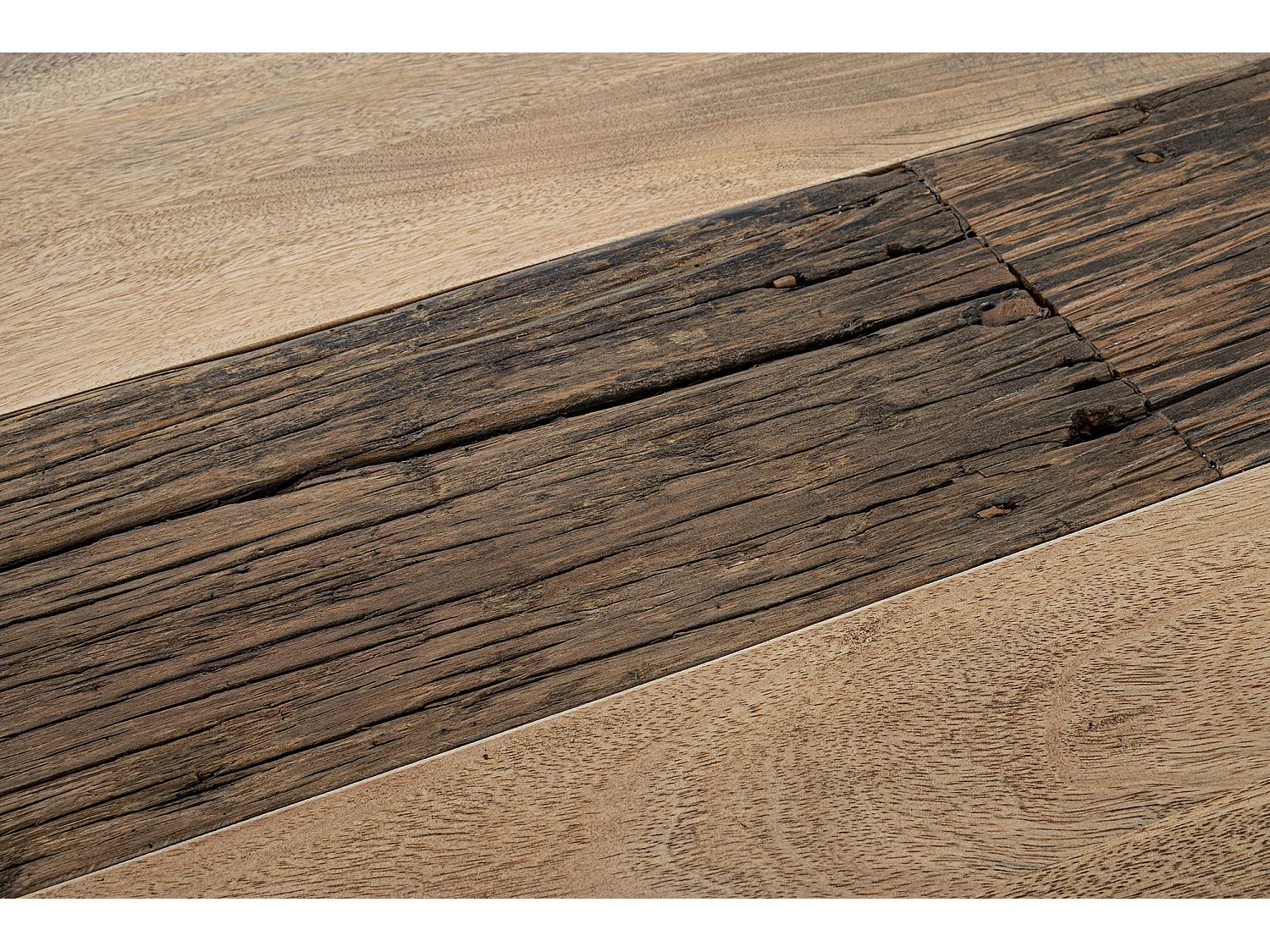 Stół wykonany z drewna mango i czarnych stalowych nóg, 200×100 - MANCHESTER