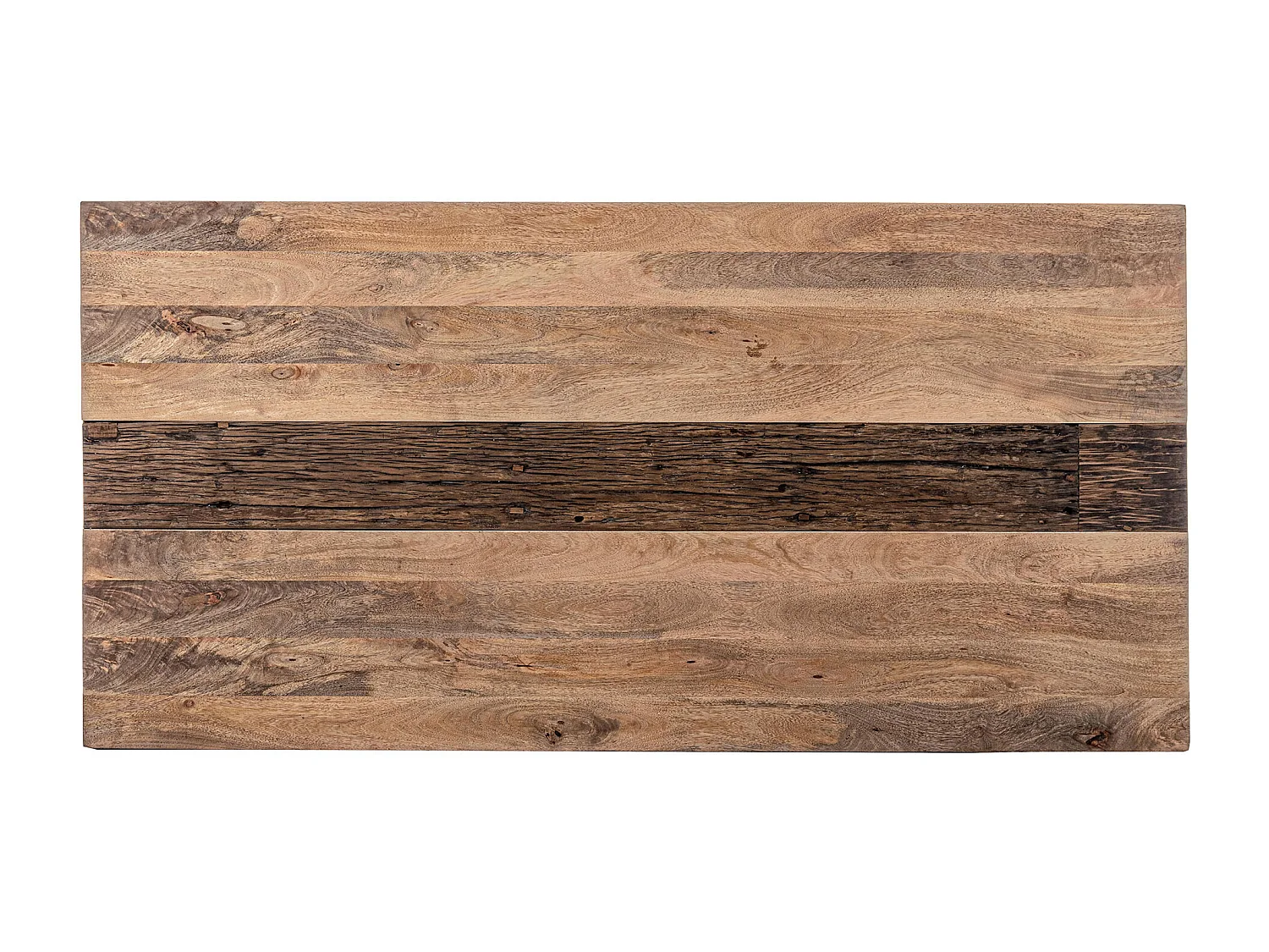 Stół wykonany z drewna mango i czarnych stalowych nóg, 200×100 - MANCHESTER