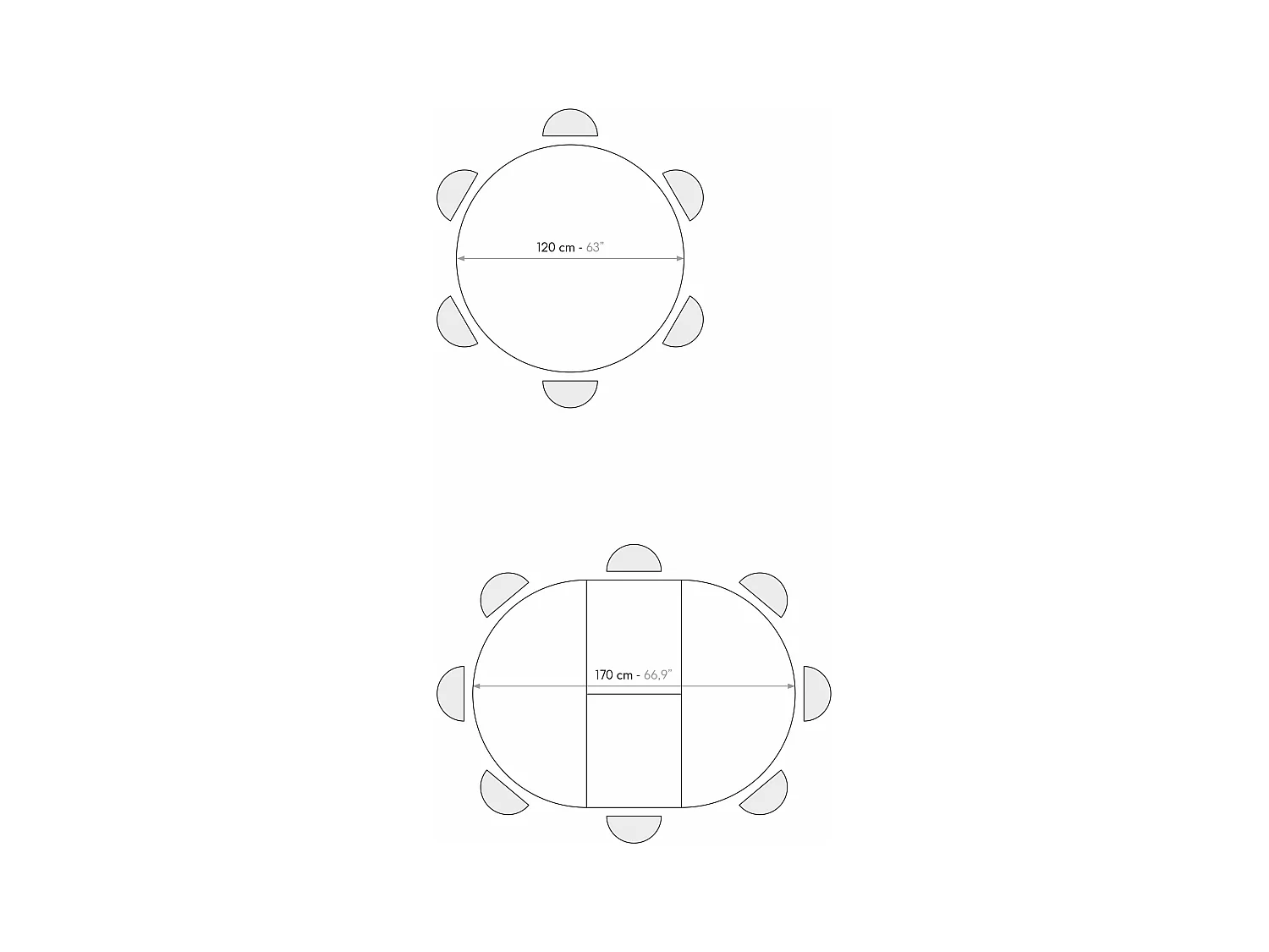 Okrągły stół rozkładany Ø120, ceramika z efektem marmuru i biała podstawa - FILICUDI
