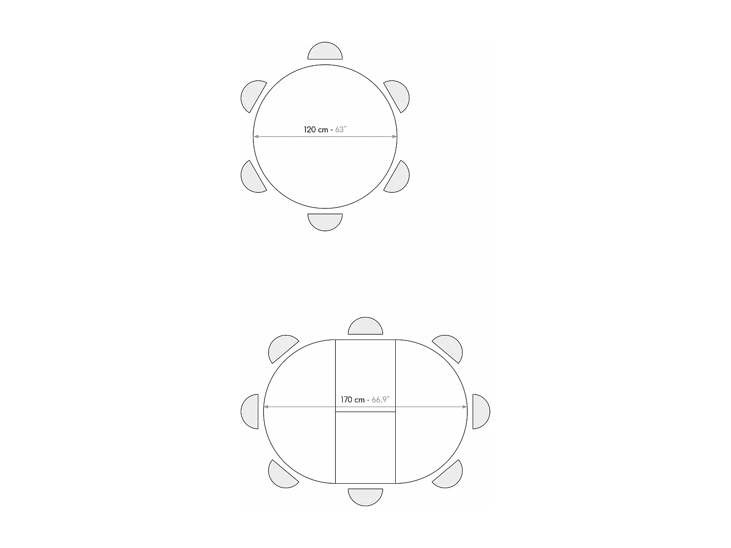 Tavolo rotondo Ø120 allungabile, ceramica effetto marmo e base bianca - FILICUDI