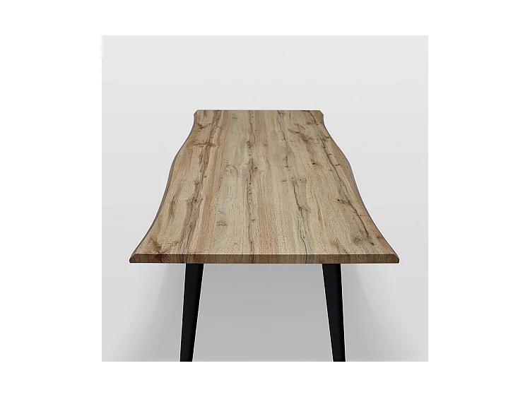 Table en bois finition chêne avec pieds en métal noir 160x90 - ALICUDI