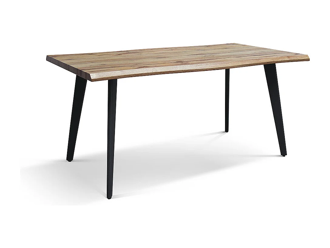 Eikenhouten tafel met zwarte metalen poten 160x90 - ALICUDI