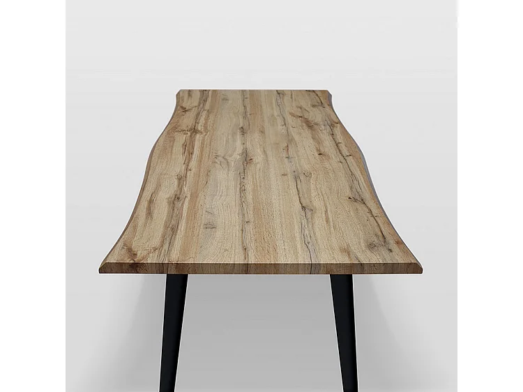 Eikenhouten tafel met zwarte metalen poten 160x90 - ALICUDI