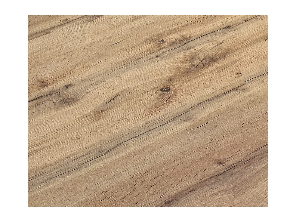 Table en bois finition chêne, piètement métal blanc 110x68 - RAVENNA