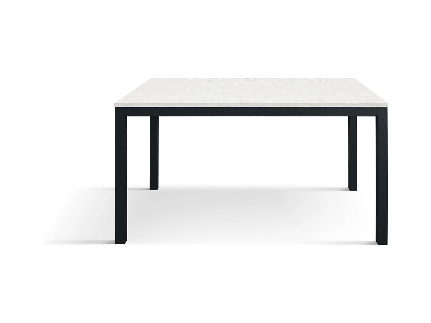 Weiß lackierter Holztisch, anthrazitfarbenes Metallgestell 110x68 - RAVENNA