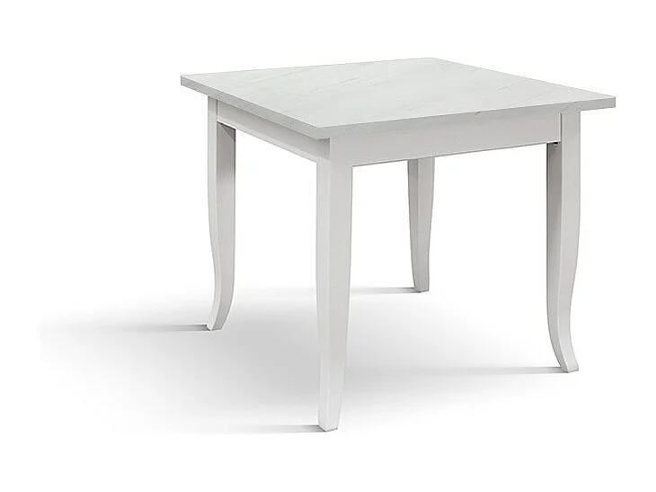 Table en bois finition blanche, cadre en bois blanc 80x80 - RIMINI
