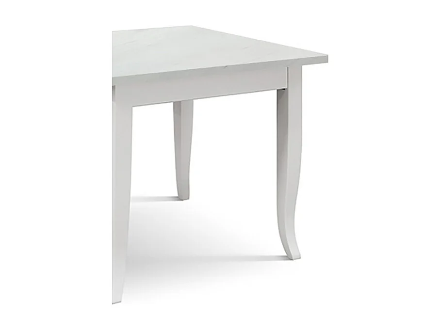 Table en bois finition blanche, cadre en bois blanc 80x80 - RIMINI
