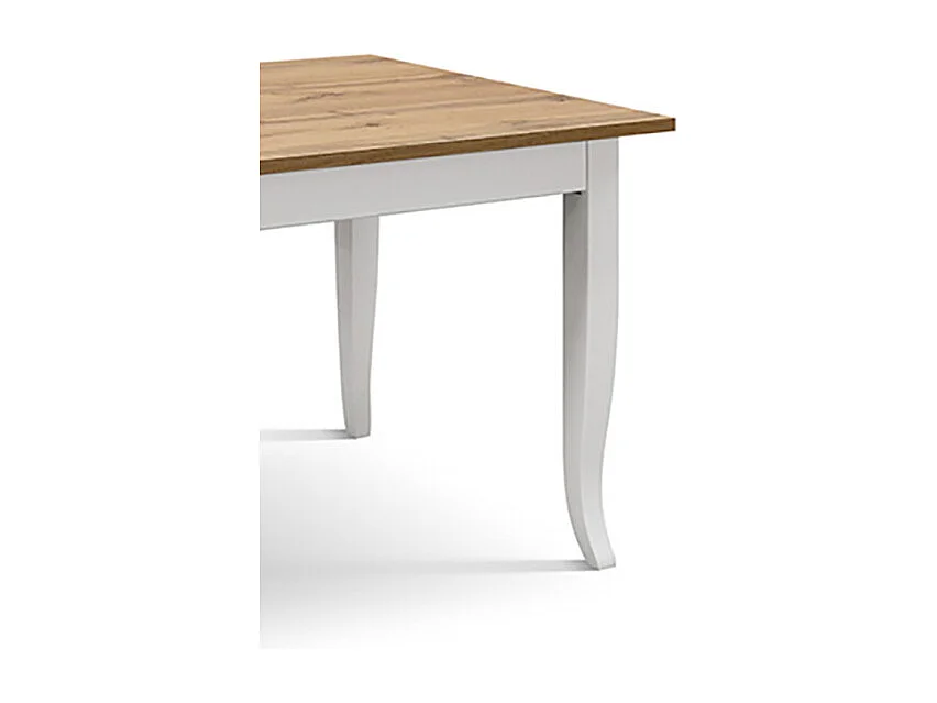 Holztisch in Eiche, weißes Holzgestell 80x80 - RIMINI