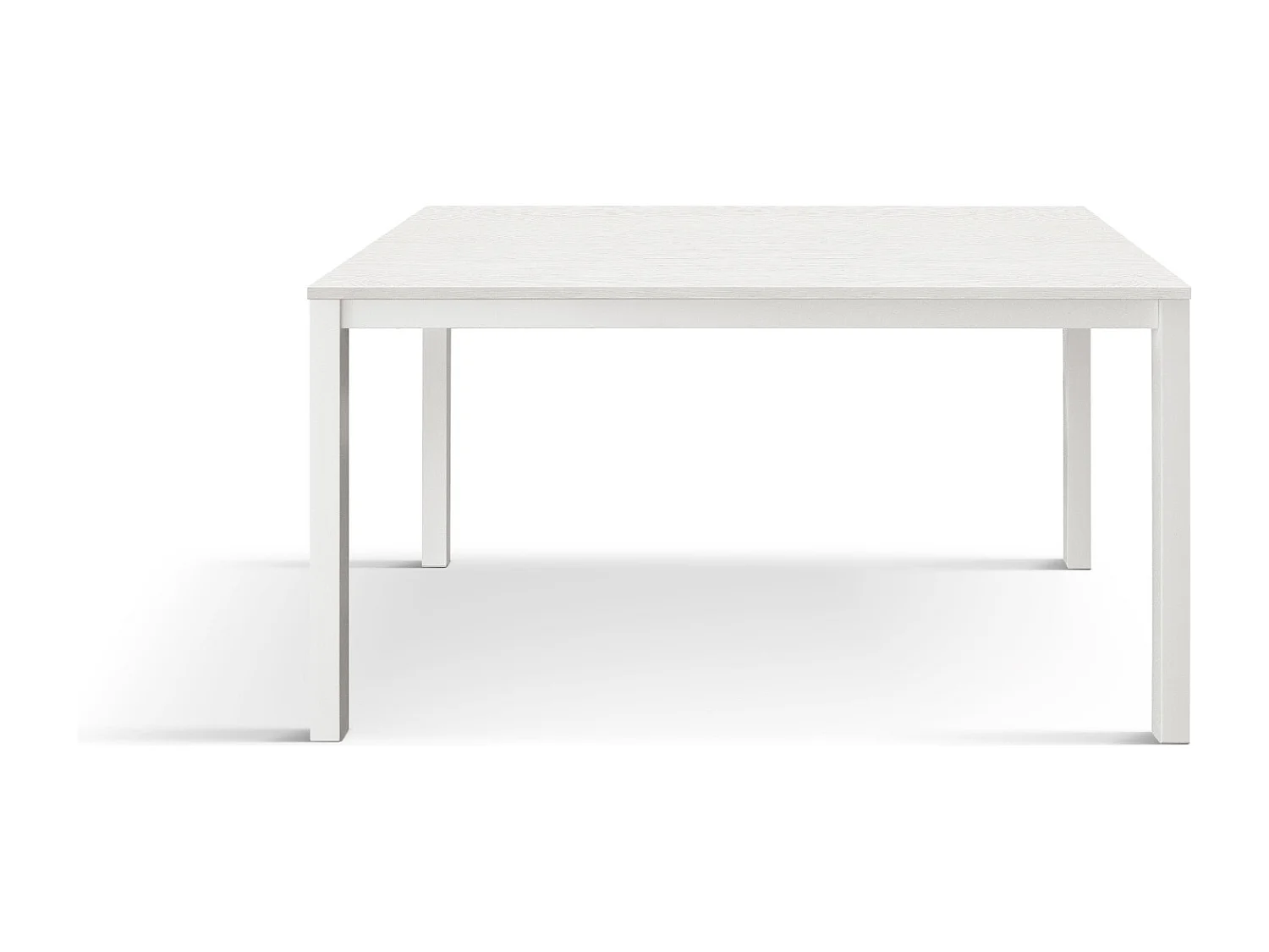 Witte houten tafel, wit metalen frame 110x68 - RAVENNA