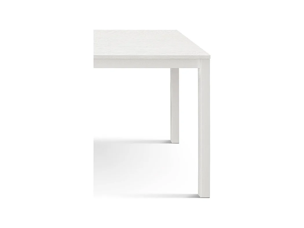 Witte houten tafel, wit metalen frame 110x68 - RAVENNA